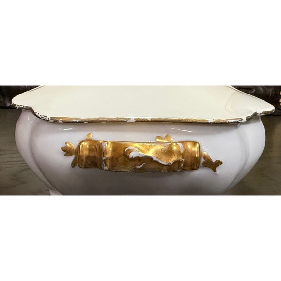 Antique Haviland & Co Limoges White Gold Gilt Porcelain Covered Vegetable Tureen - Picture 3 of 13